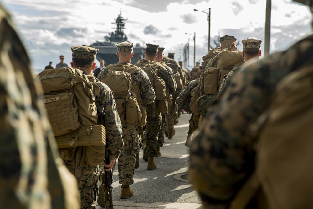 Americas Battalion prepares to embark on an amphibious assault ship