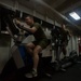 Marines utilize the gym aboard USS Bonhomme Richard