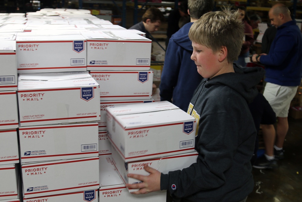Hickory Students, Business Give Deployed NC Guard Care Packages