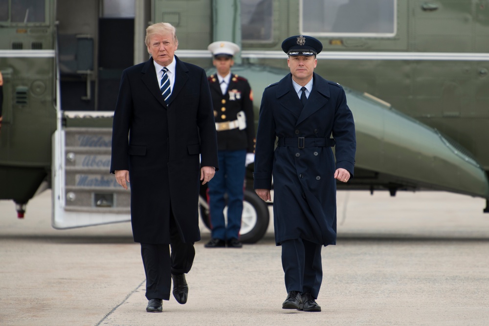 President Trump departs to West Virginia