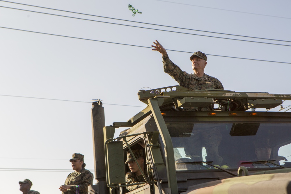 Marines with Marine Corps Support Facility New Orleans attend Krewe of Alla Mardi Gras parade