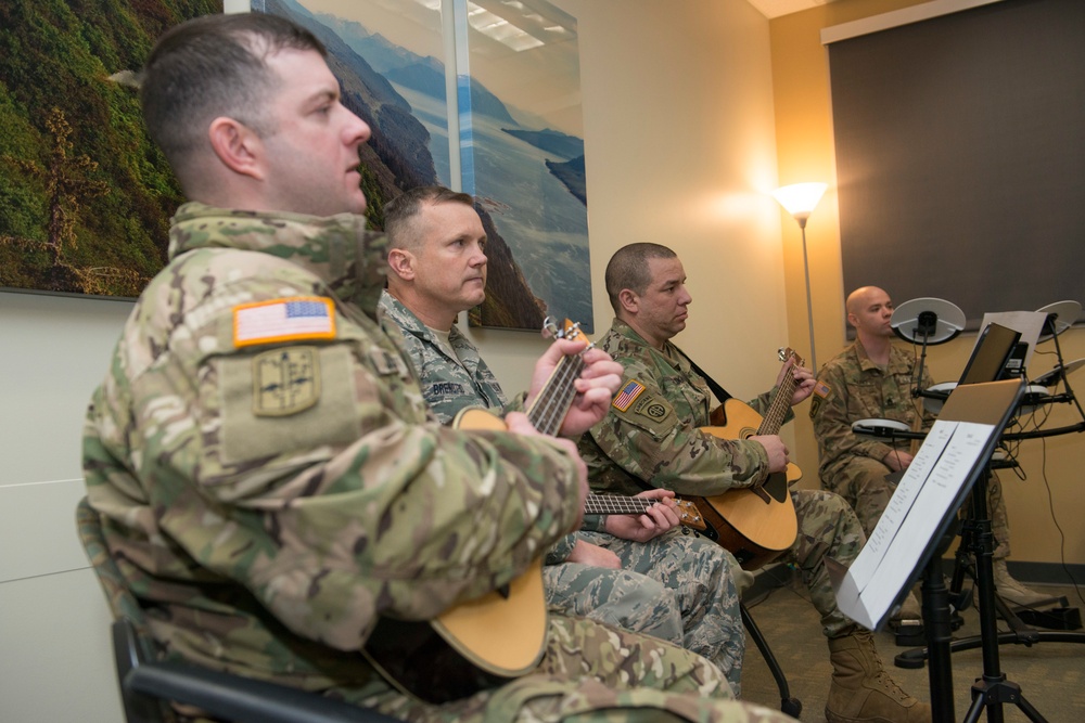Karen Pence visits the Mild Traumatic Brain Injury Clinic at DoD-V.A. Joint Venture Hospital at JBER