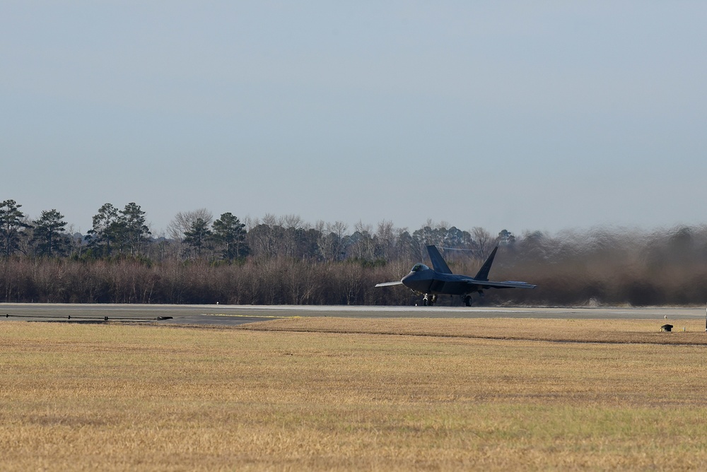 F-22 Raptor performs over SJAFB