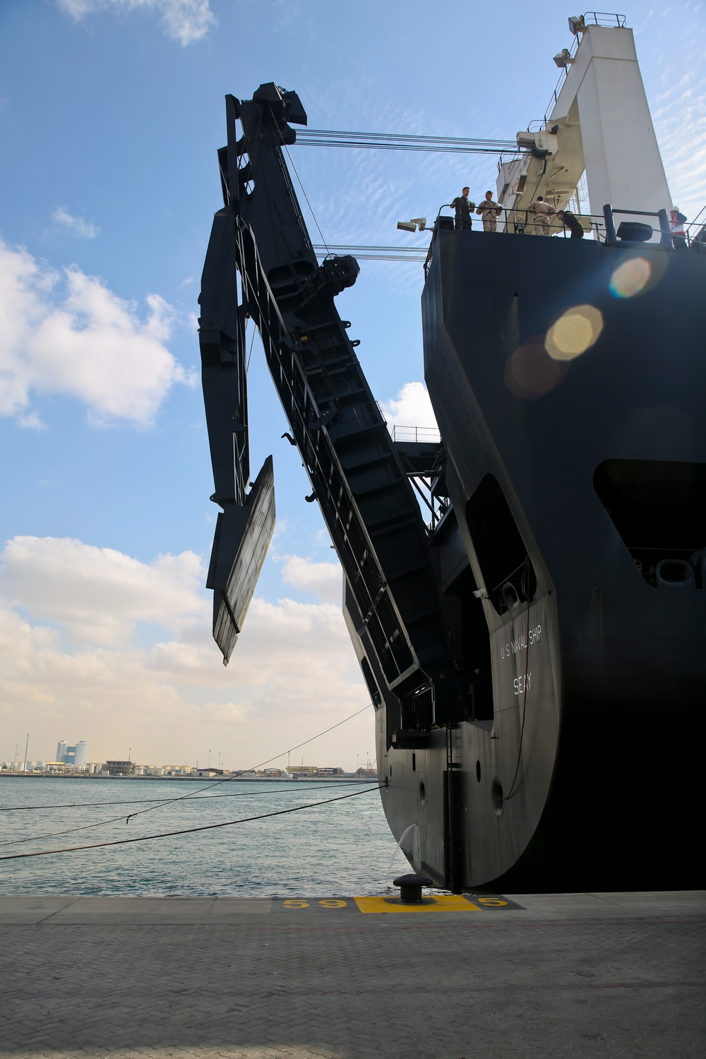 USNS Seay onloads equipment in support of Native Fury 18