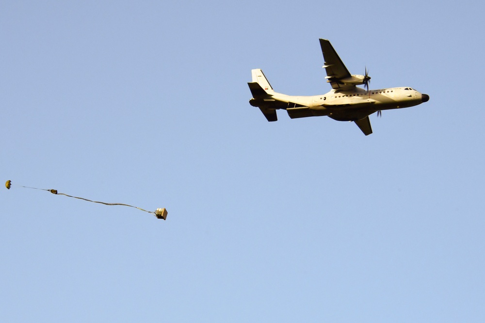 American, Portuguese cargo planes drop personnel, cargo over landing zone during Real Thaw 18