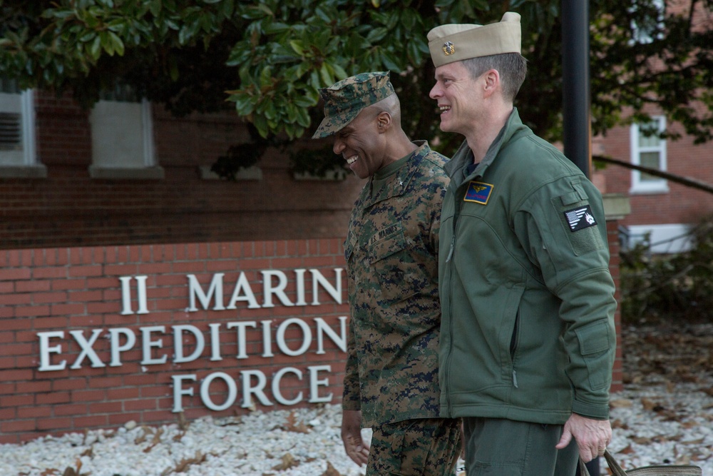 U.S. Navy Admiral Jeffrey W. Hughes visits Camp Lejeune