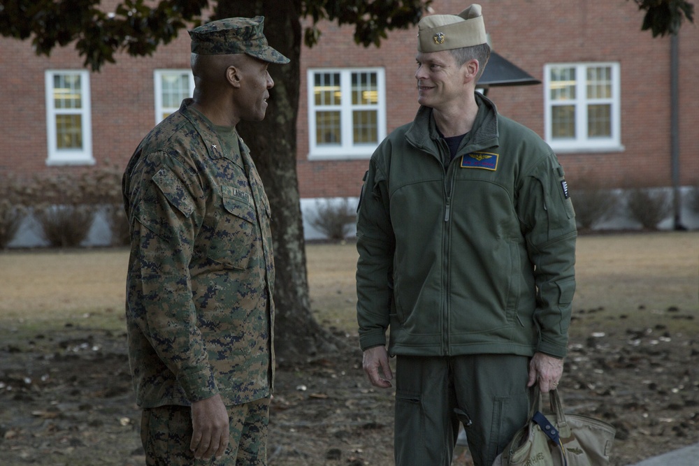 U.S. Navy Admiral Jeffrey W. Hughes visits Camp Lejeune