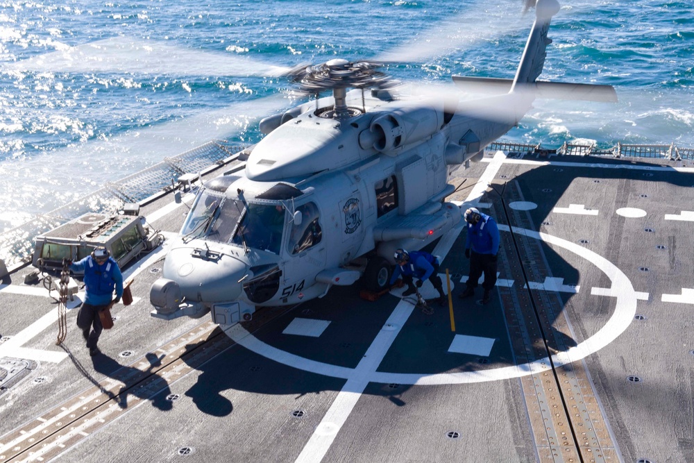 Forrest Sherman is underway as part of the Harry S. Truman Carrier Strike Group (HSTCSG) COMPTUEX, which evaluates the strike group’s ability as a whole to carry out sustained combat operations from the sea - ultimately certifying the HSTCSG for deploym