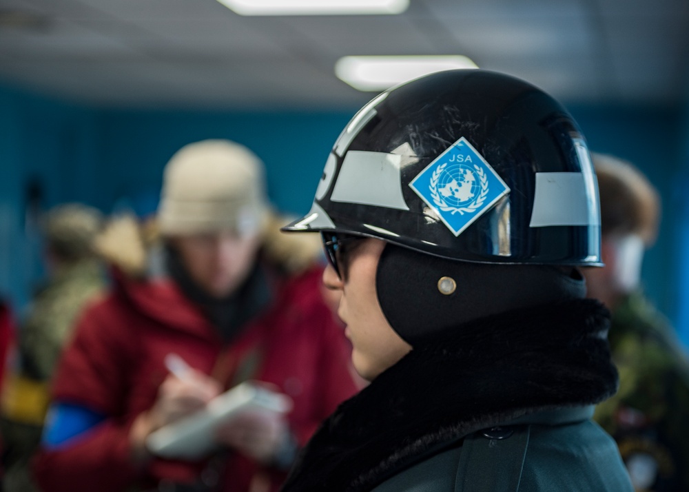 Journalists visit the DMZ before the 2018 Winter Olympics