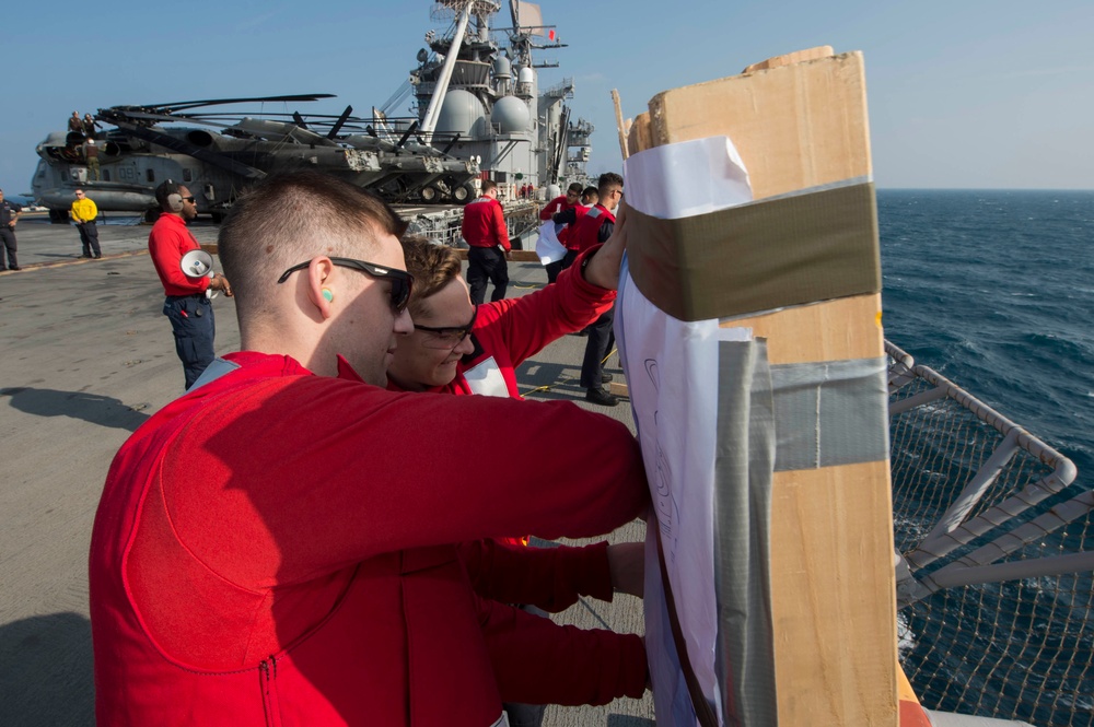 USS Bonhomme Richard (LHD 6) Sailors Qualify 9mm During Gun Shoot