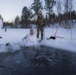 Norwegian and U.S. generals and sergeants major conduct an ice-breaking drill