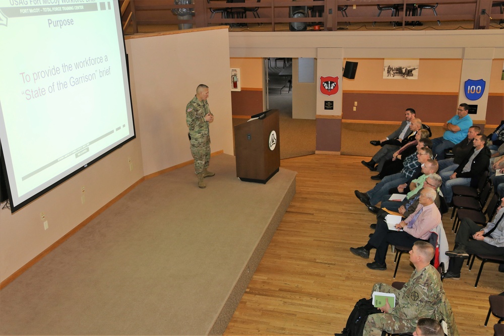 Garrison commander highlights installation’s way ahead to Fort McCoy workforce during annual briefing