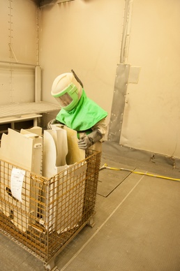 Cleaning branch prepares parts for refurbishing