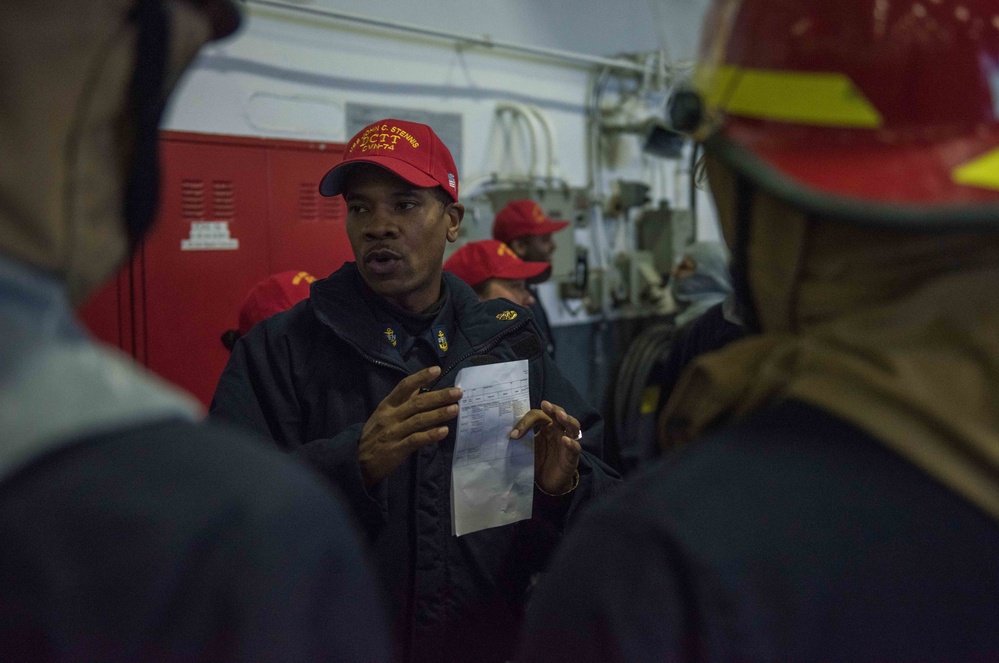 Sailors learn about damage control operations