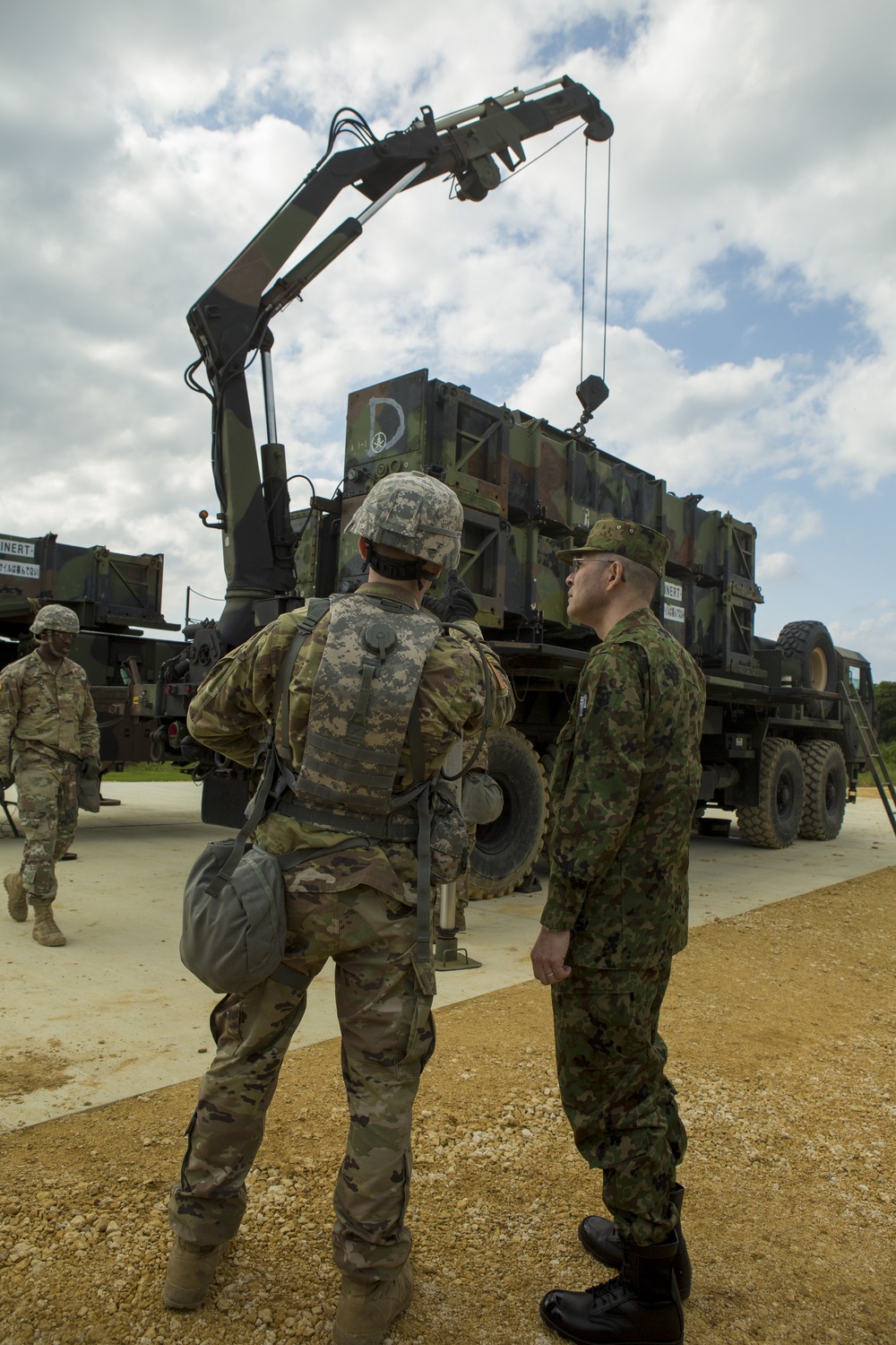 Soldiers with 1-1 ADA host a tour for JGSDF leadership on MCAS Futenma