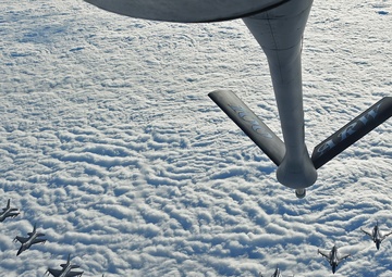 KC-135 Refuels F-16s during Theater Security Package