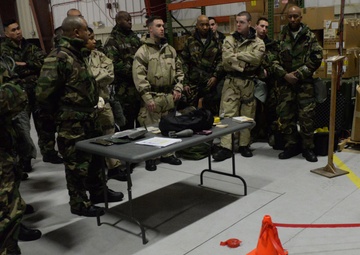 106th Rescue Wing donned chemical gear for training