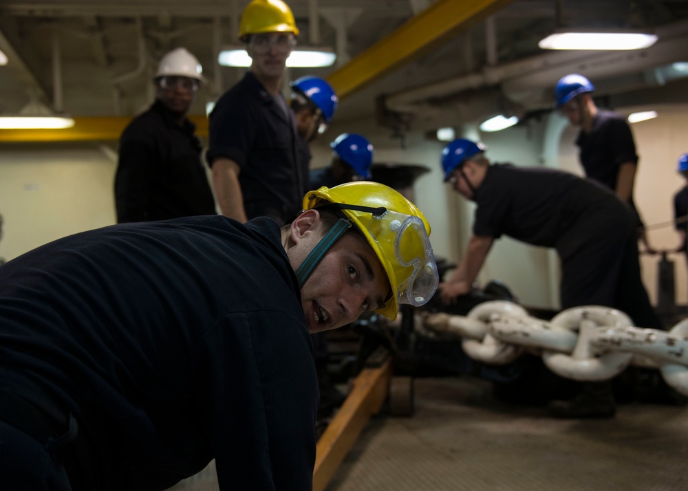 USS Iwo Jima Anchoring