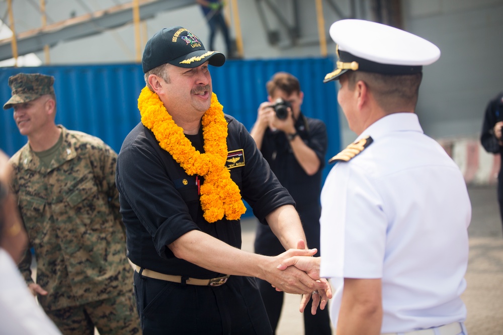 Cobra Gold 18: USS Bonhomme Richard (LHD 6) arrives at Laem Chabang International Terminal