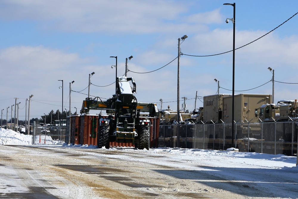 Container loading operations at Fort McCoy