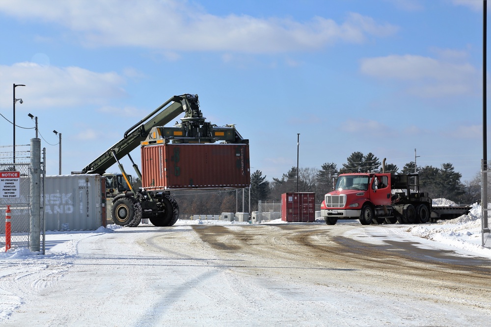 Container loading operations at Fort McCoy