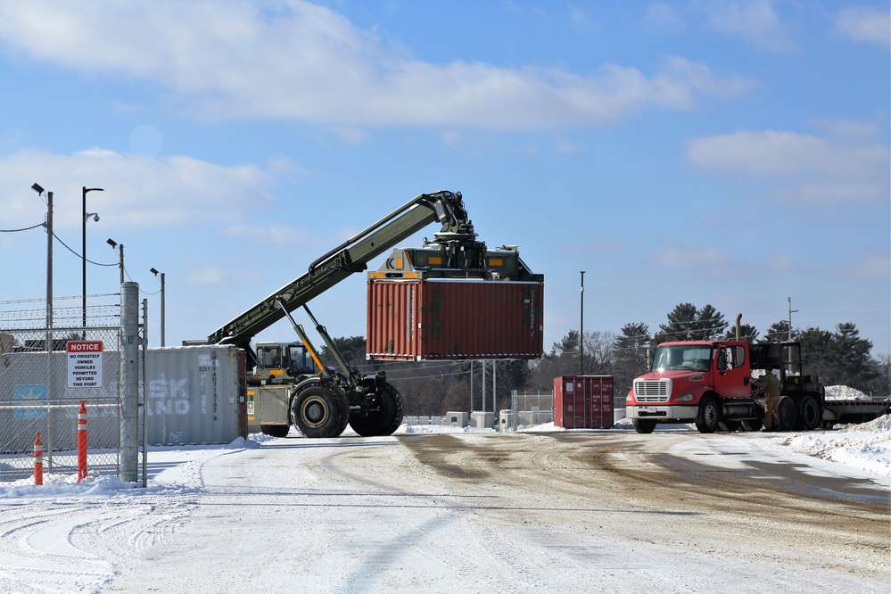 Container loading operations at Fort McCoy