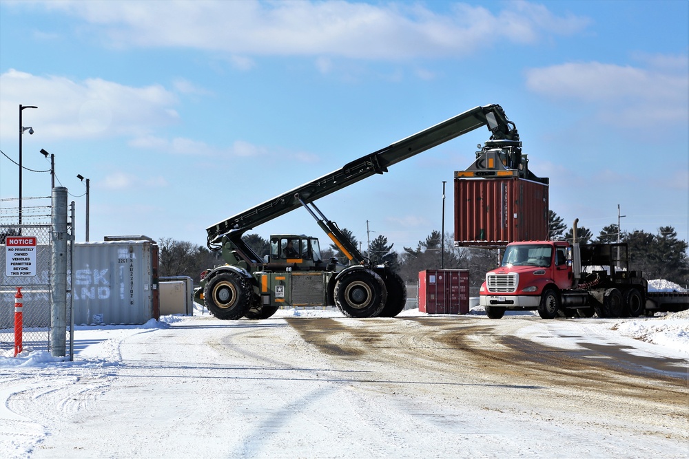 Container loading operations at Fort McCoy