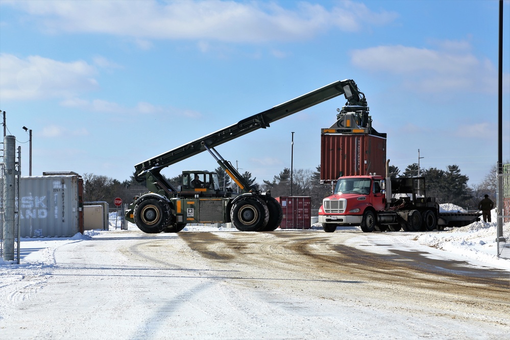 Container loading operations at Fort McCoy