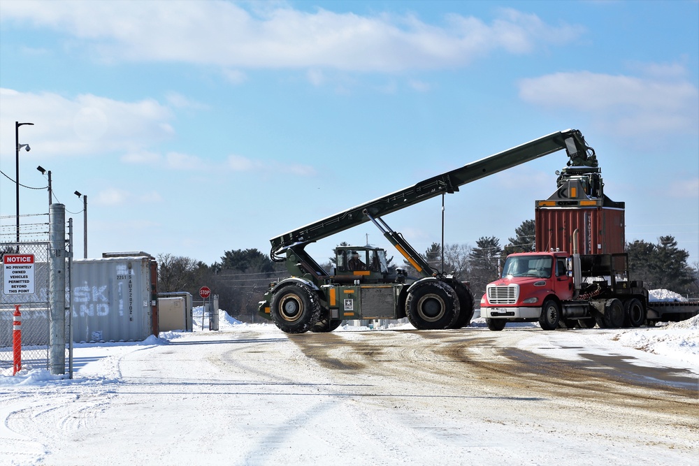 Container loading operations at Fort McCoy