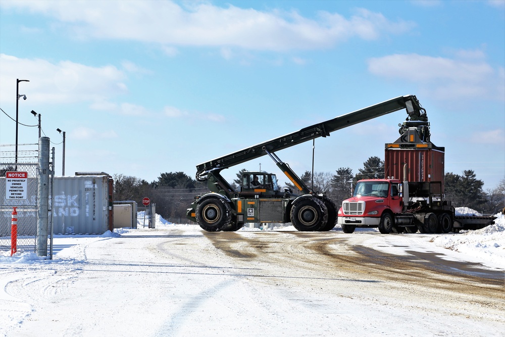 Container loading operations at Fort McCoy
