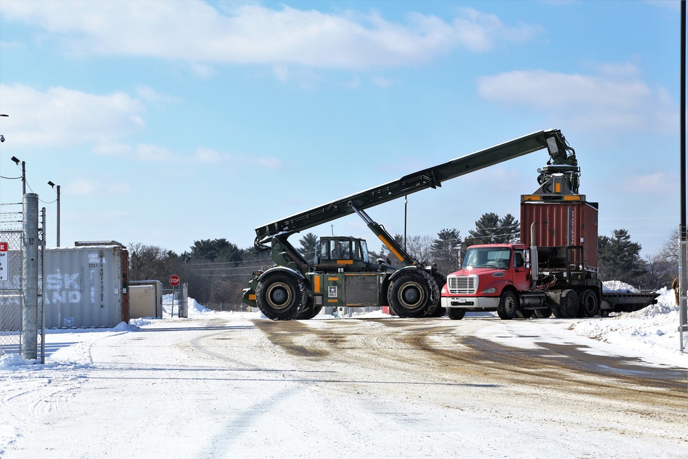 Container loading operations at Fort McCoy