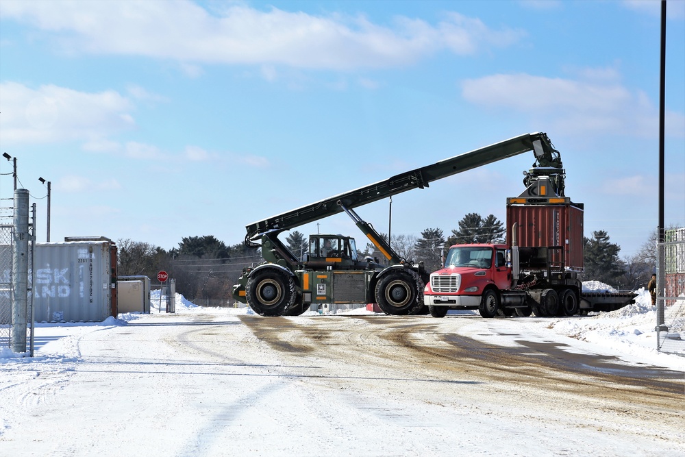 Container loading operations at Fort McCoy