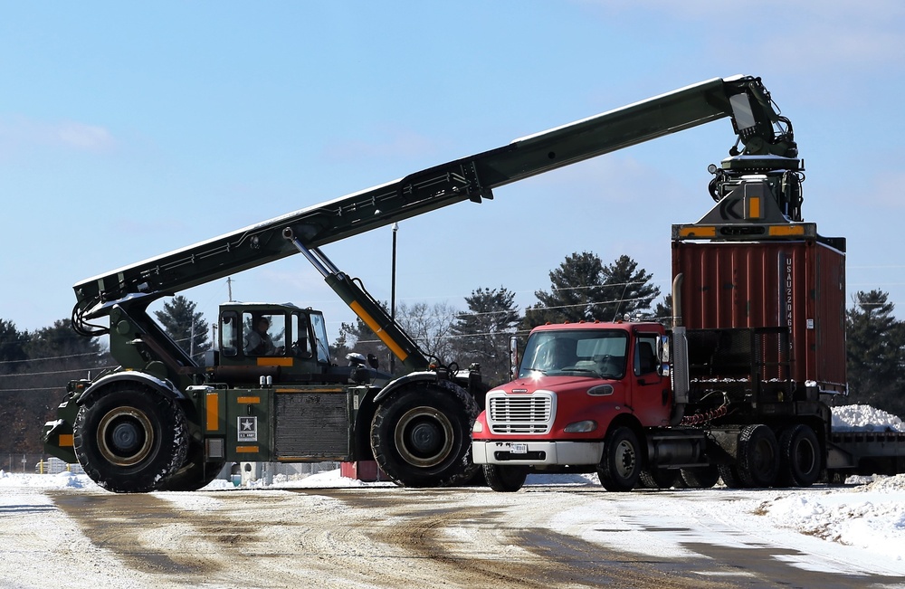 Container loading operations at Fort McCoy