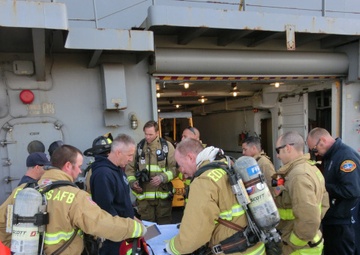 USNS Yukon Plays Host To Local Firefighters’ HAZMAT Training