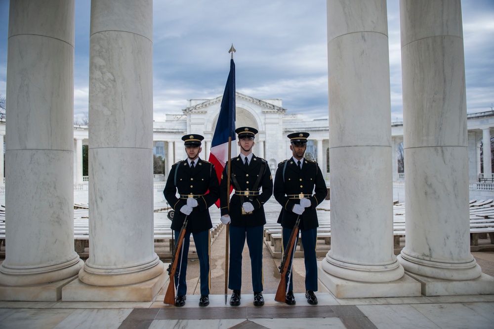 Chief of the Defence Staff of the French Armed Forces Gen. François Lecointre Participates in an Armed Forces Full Honors Wreath-Laying Ceremony at the Tomb of the Unknown Soldier