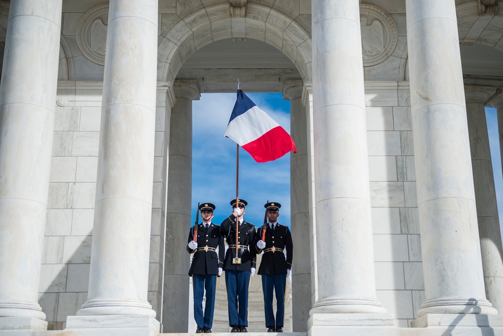 Chief of the Defence Staff of the French Armed Forces Gen. François Lecointre Participates in an Armed Forces Full Honors Wreath-Laying Ceremony at the Tomb of the Unknown Soldier