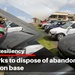 PMO works to dispose of abandoned vehicles on base