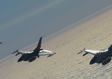 KC-135 Refuels F-16s during Theater Security Package