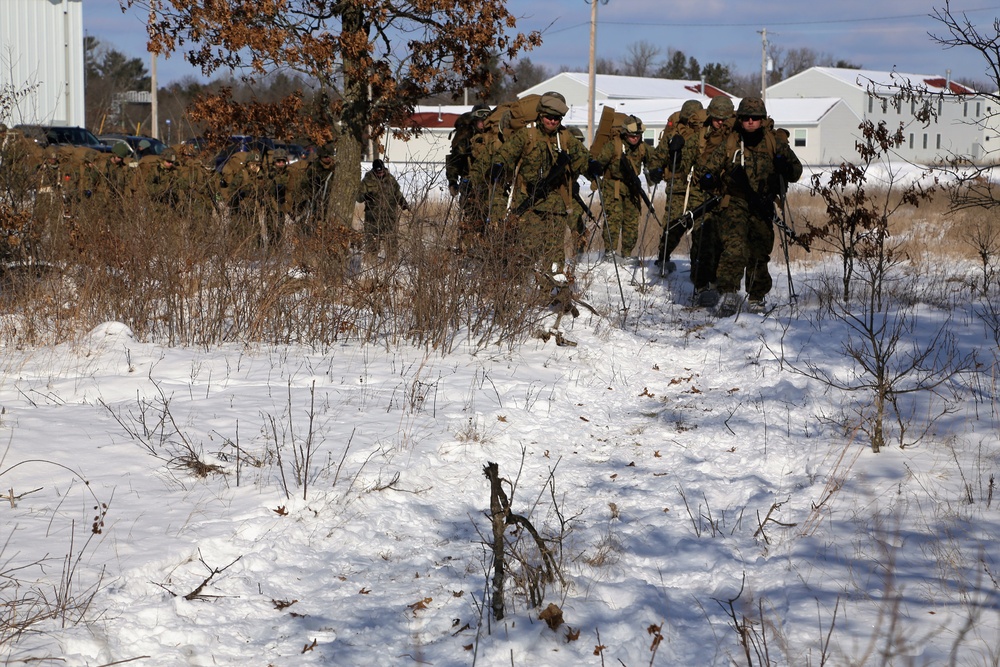 Cold-Weather Operations Course students participate in snowshoe training at Fort McCoy