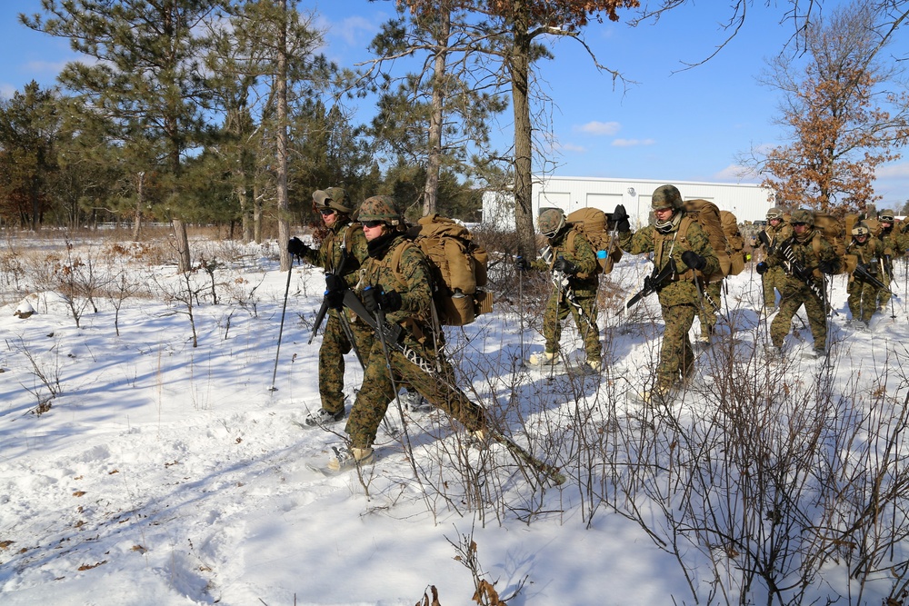 Cold-Weather Operations Course students participate in snowshoe training at Fort McCoy