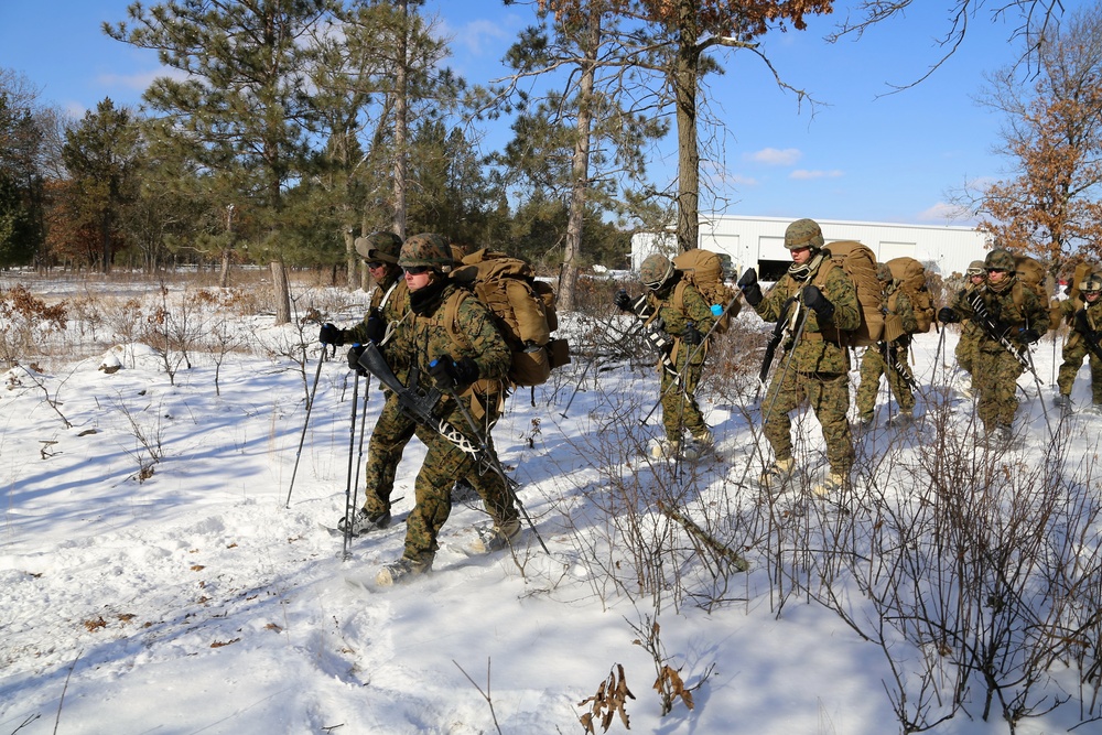 Cold-Weather Operations Course students participate in snowshoe training at Fort McCoy