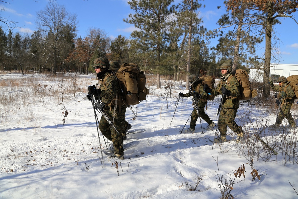 Cold-Weather Operations Course students participate in snowshoe training at Fort McCoy