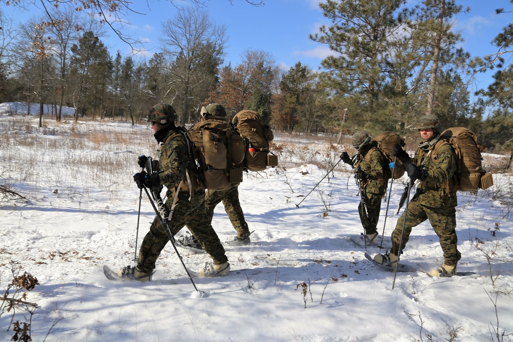 Cold-Weather Operations Course students participate in snowshoe training at Fort McCoy