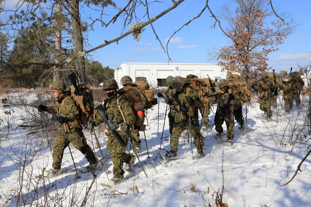 Cold-Weather Operations Course students participate in snowshoe training at Fort McCoy