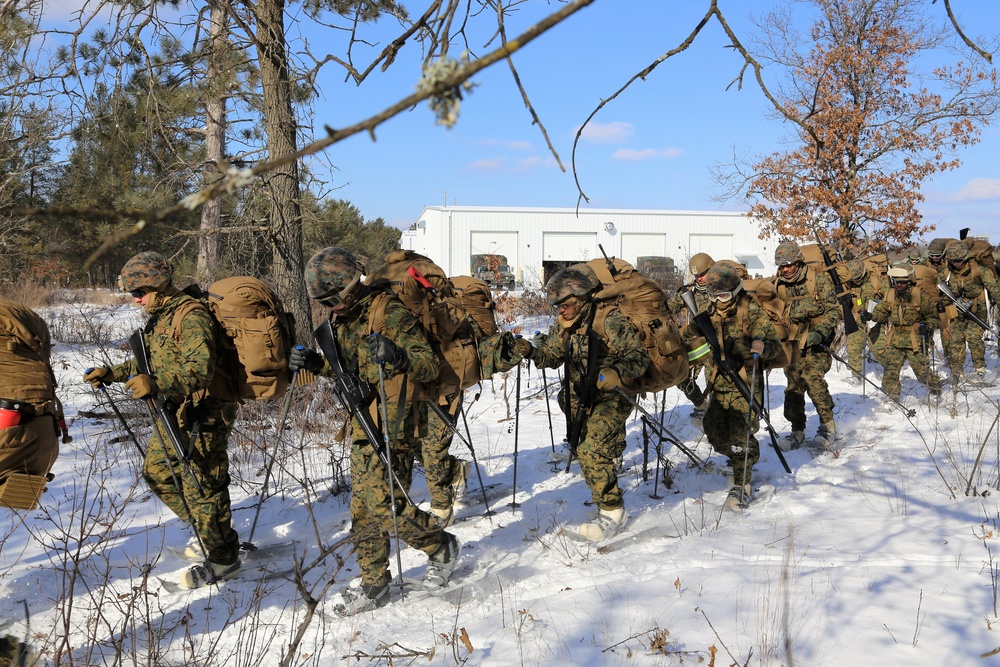 Cold-Weather Operations Course students participate in snowshoe training at Fort McCoy