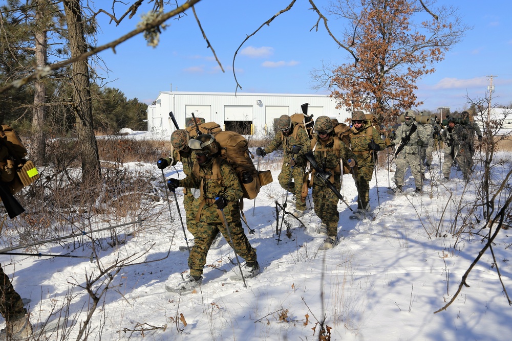 Cold-Weather Operations Course students participate in snowshoe training at Fort McCoy