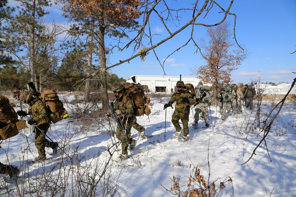 Cold-Weather Operations Course students participate in snowshoe training at Fort McCoy