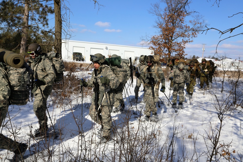 Cold-Weather Operations Course students participate in snowshoe training at Fort McCoy