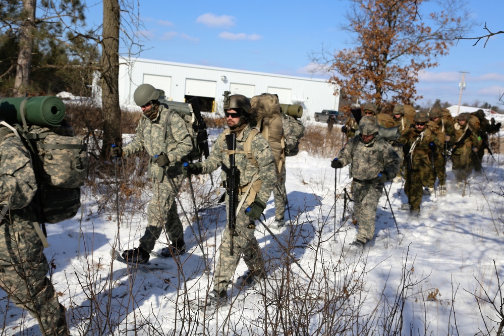 Cold-Weather Operations Course students participate in snowshoe training at Fort McCoy