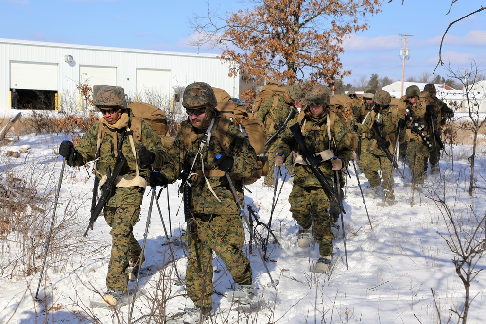 Cold-Weather Operations Course students participate in snowshoe training at Fort McCoy